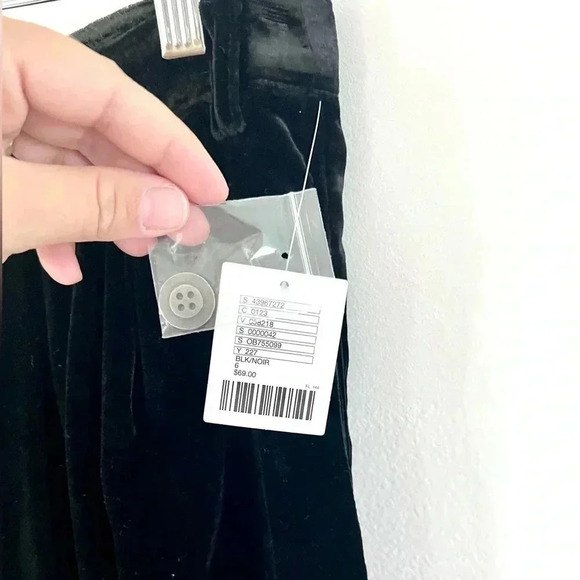 Urban Outfitters BDG Black Velvet Pleated Wide Leg Trousers Pant Size 6, NWT - Picture 7 of 11
